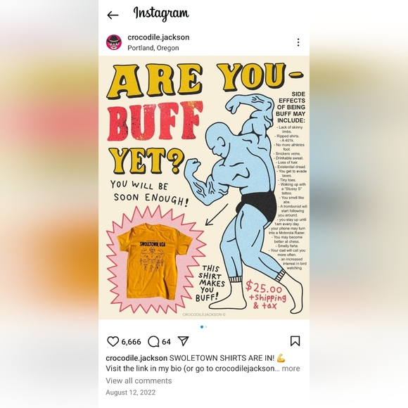 "Swoletown" Crocodile Jackson Tattoo Art Merch - Picture 6 of 9